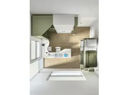 Modern bedroom with bunk bed, ergonomic desk, all high-quality materials.