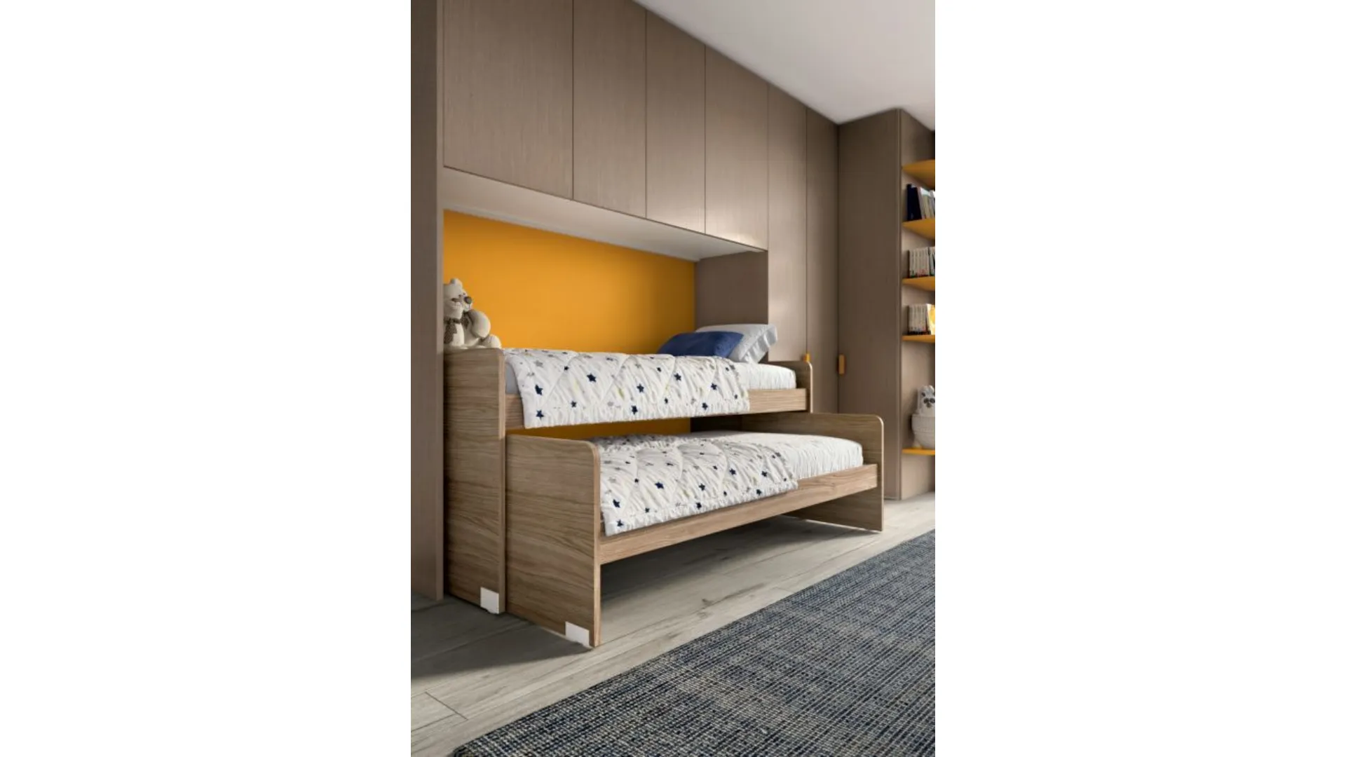 Modern children's bedroom with Play bed, smart and versatile space-saving.