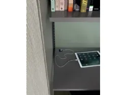 Modern bedroom for teenagers with integrated desk in the wardrobe.