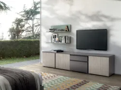Modern bedroom for teenagers with integrated desk in the closet
