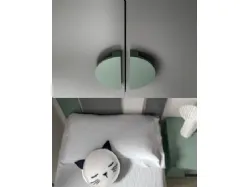 Modern children's bedroom with a bridge wardrobe and two-tone design bookcase.