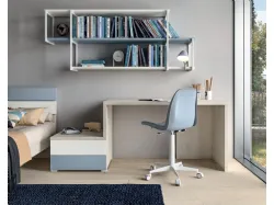 Modern, functional and stylish kids' room with a study corner.