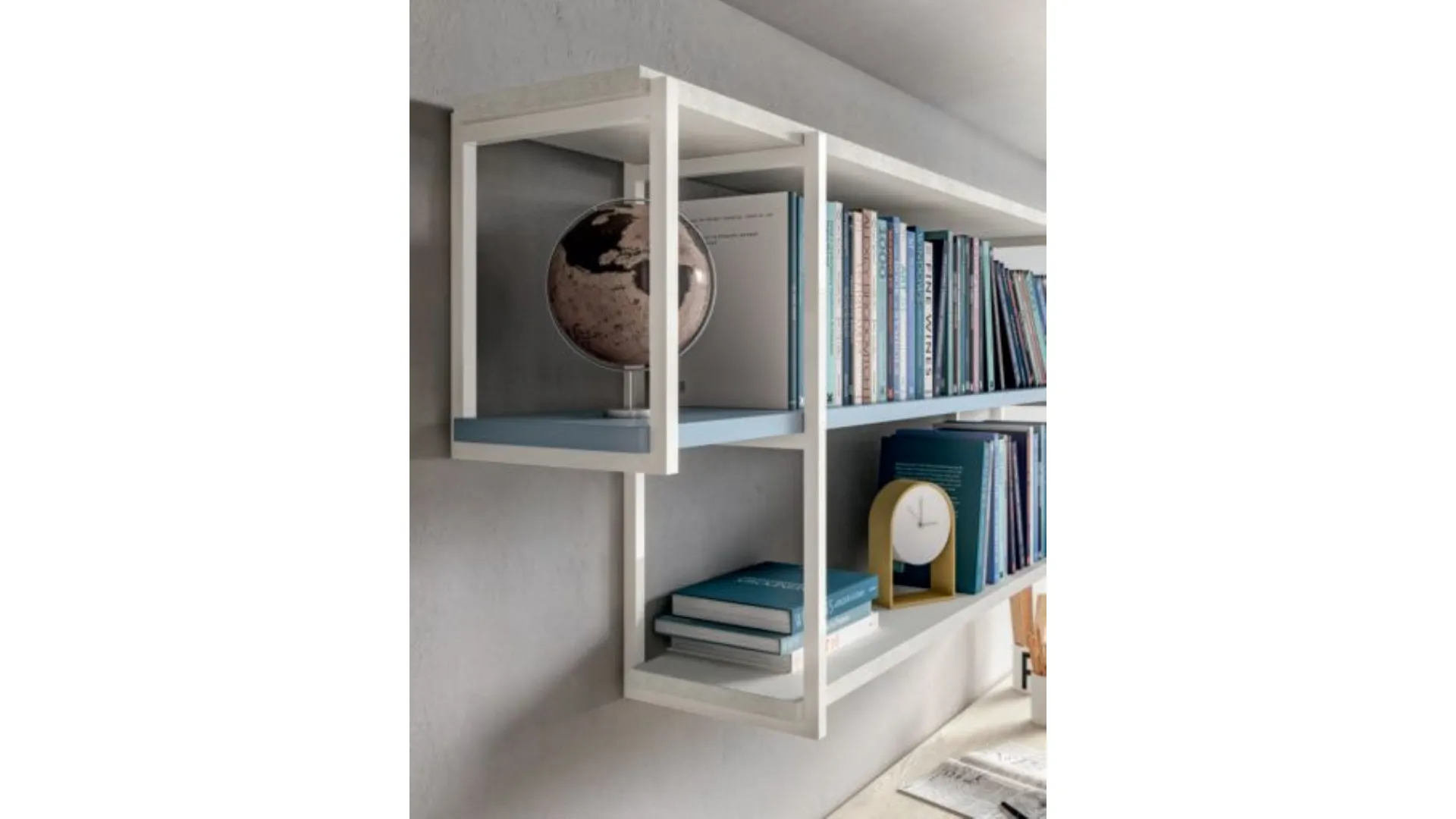 Modern, functional, and stylish children's room, with a study corner.