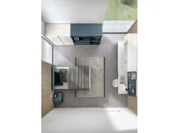 Refined and modern bedroom, complete with wardrobe and study area