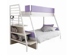 Versatile metal bunk bed with a slanted shape, customizable in finishes.