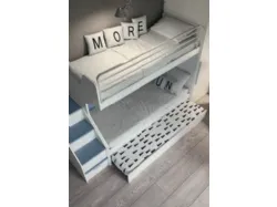 Bunk bed, with metal space-saving ladder or convenient ladder with openable compartments.