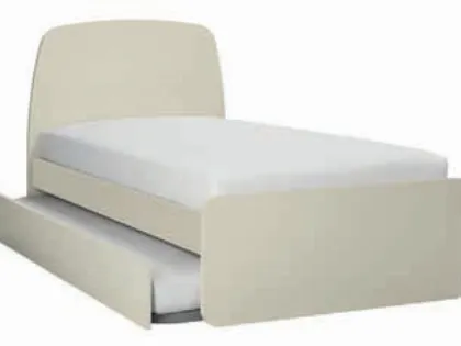 Queen size bed with shaped headboard and inclined feet made with high-quality materials 200x90