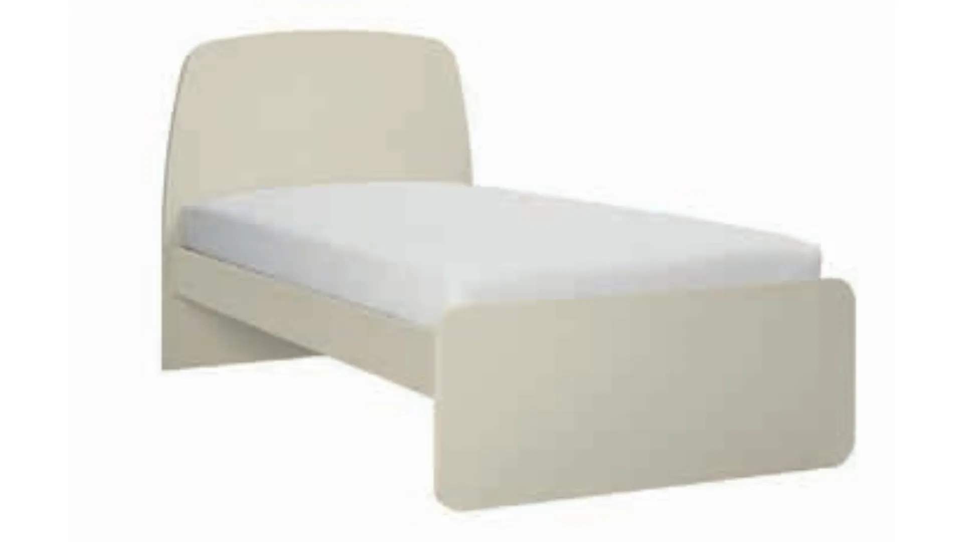 Queen size bed with a shaped headboard and inclined feet made with quality materials 200x90.