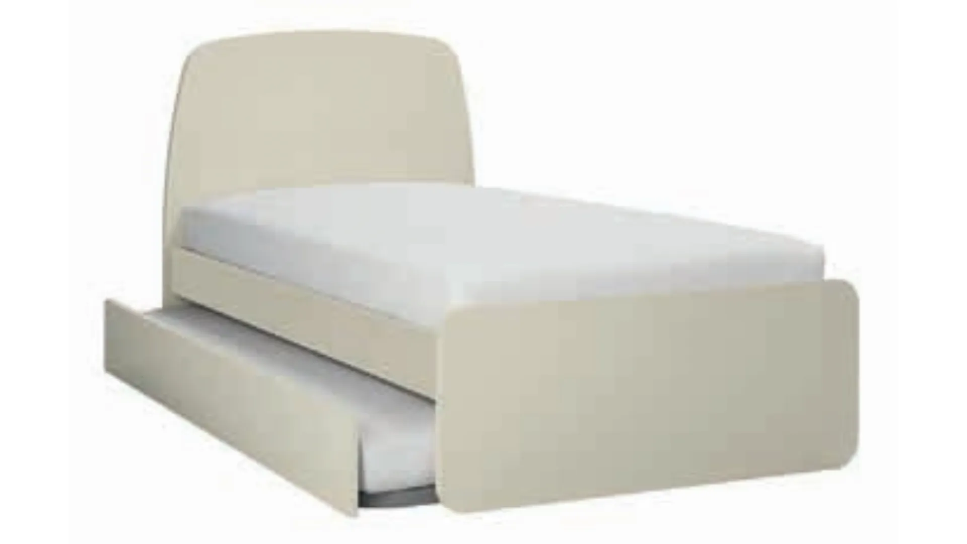 Queen size bed with shaped headboard and inclined feet made with high-quality materials 200x90