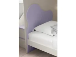 Single bed with headboard and shaped feet, made with quality materials 205x90.