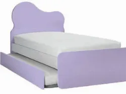 Single bed with shaped headboard and feet, made with quality materials 205x90