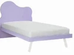 Single bed with shaped headboard and feet, made with quality materials 205x90