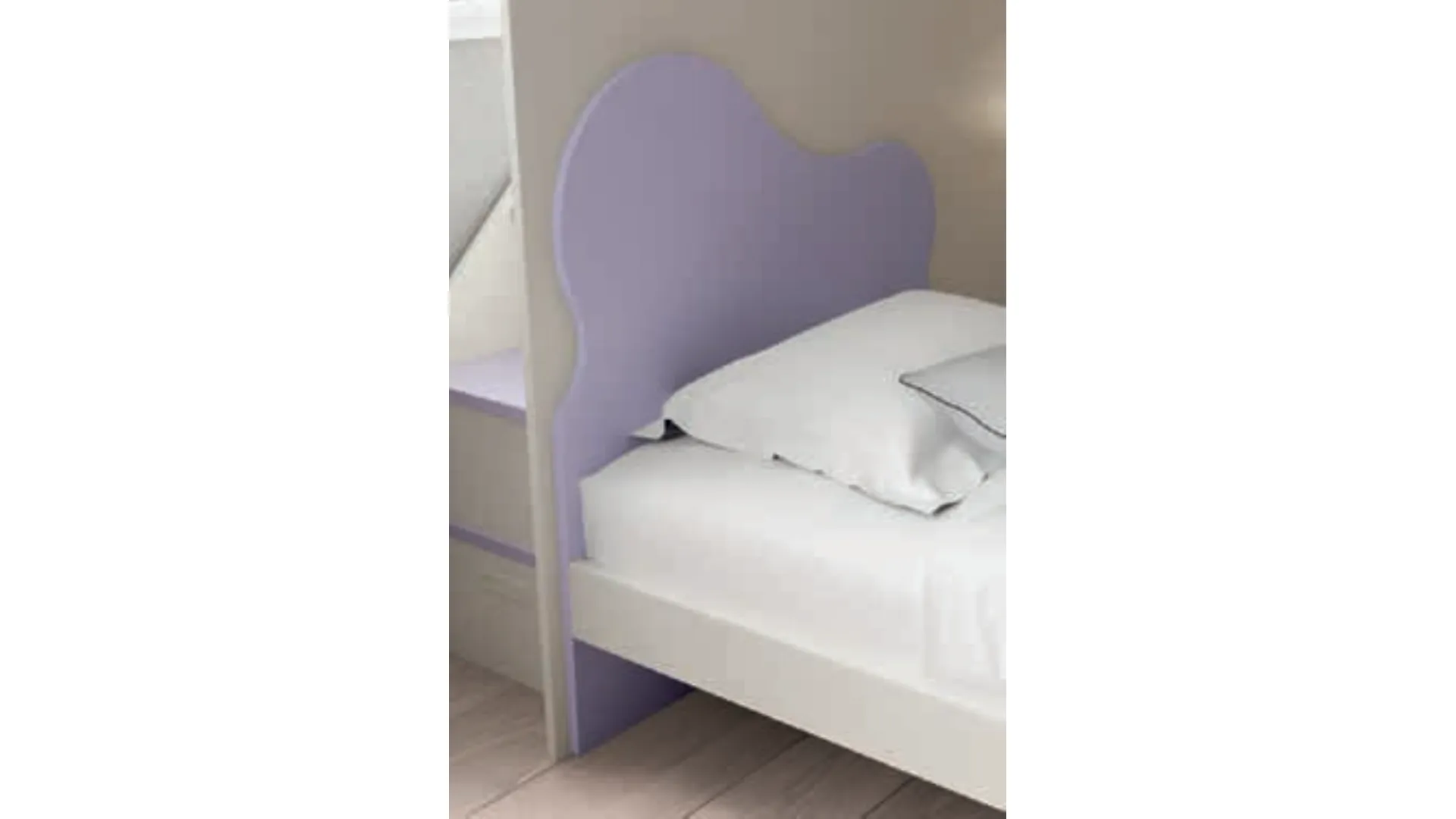 Single bed with headboard and shaped feet, made with quality materials 205x90.