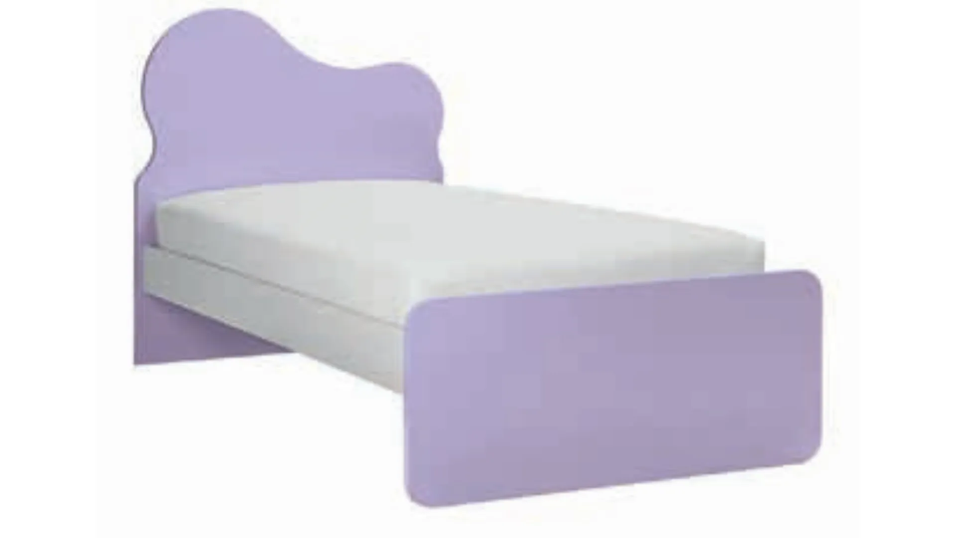 Single bed with headboard and shaped feet, made with quality materials 205x90