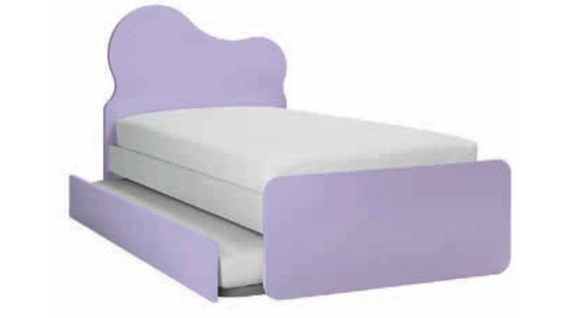 Single bed with shaped headboard and feet, made with quality materials 205x90