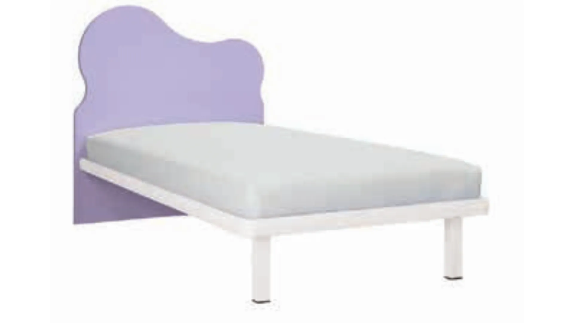 Single bed with shaped headboard and feet, made with high-quality materials 205x90.