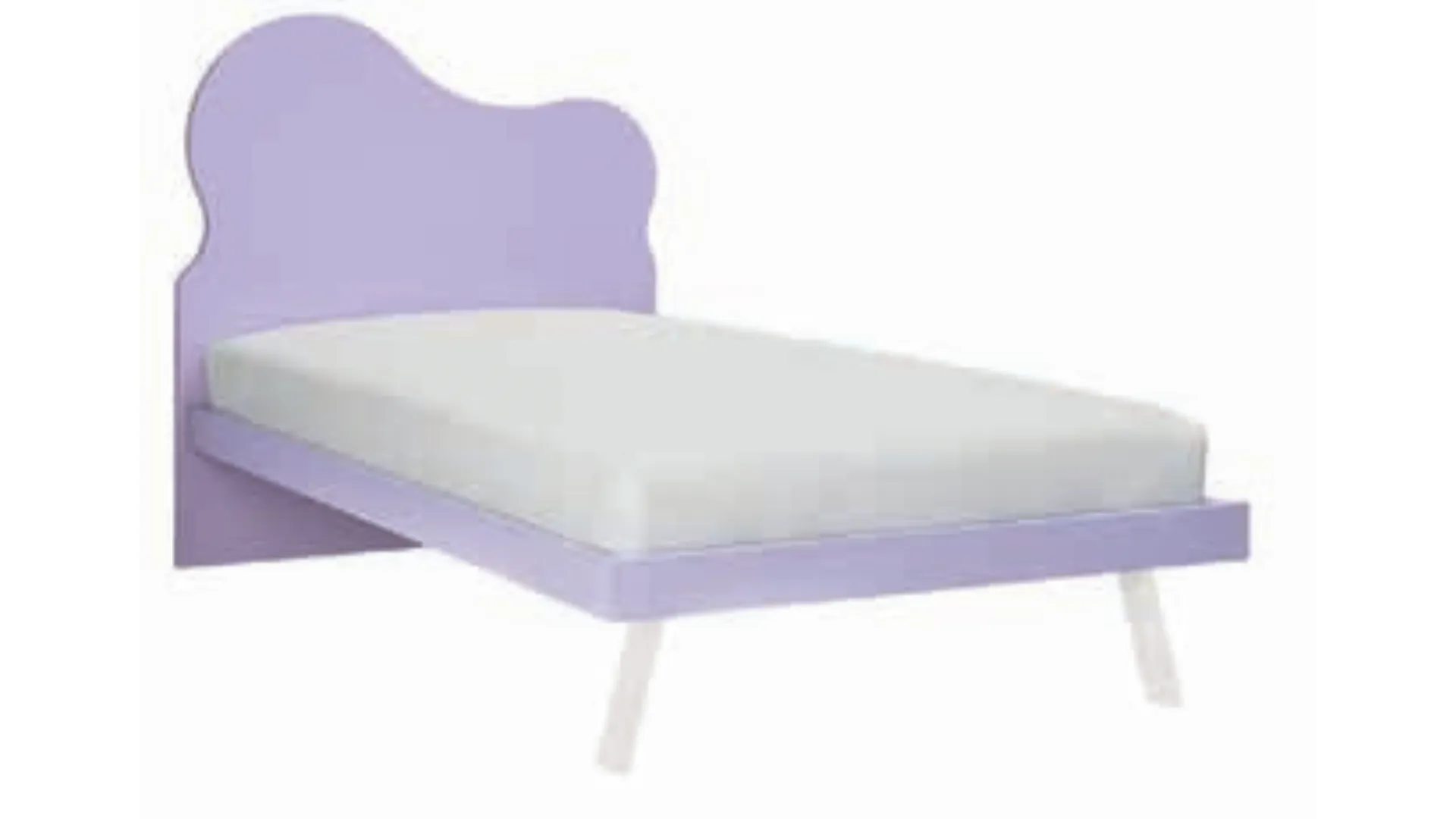 Single bed with shaped headboard and feet, made with quality materials 205x90
