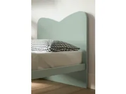 Modern single bed with shaped headboard and square feet 200x90