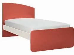 Single bed with a shaped headboard reminiscent of a sail, customizable finishes 205x90