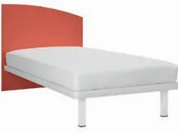Single bed with a shaped headboard that recalls the shape of a sail, customizable finishes 205x90