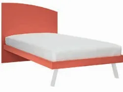 Single bed with a shaped headboard that recalls the shape of a sail, customizable finishes 205x90