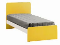 Single bed with rounded headboard and customizable frame model Quadro 90x205