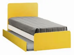 Single bed with round headboard and modular frame model Quadro 90x205.