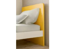 Single bed with rounded headboard and modular bed frame Quadro model 90x205.