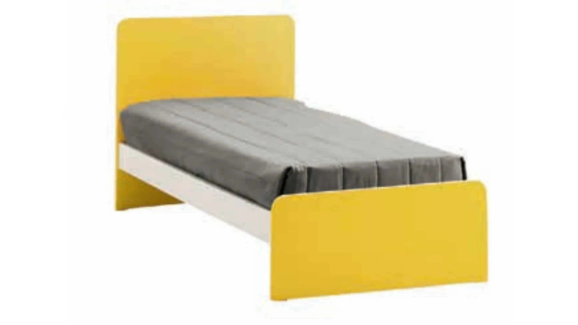 Single bed with rounded headboard and customizable frame model Quadro 90x205