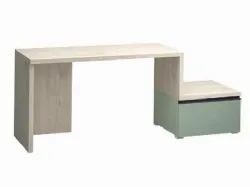 Desk with built-in drawers and shelves, available in various models and finishes.