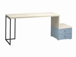 Writing desk with integrated drawers and shelves, available in various models and finishes.