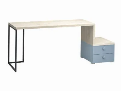 Writing desk with integrated drawers and shelves, available in various models and finishes.