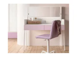 Desk with soft-closing drawers available in different colors.