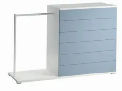 Weekly with cushioned drawers and retractable guide, integrated coat hanger.