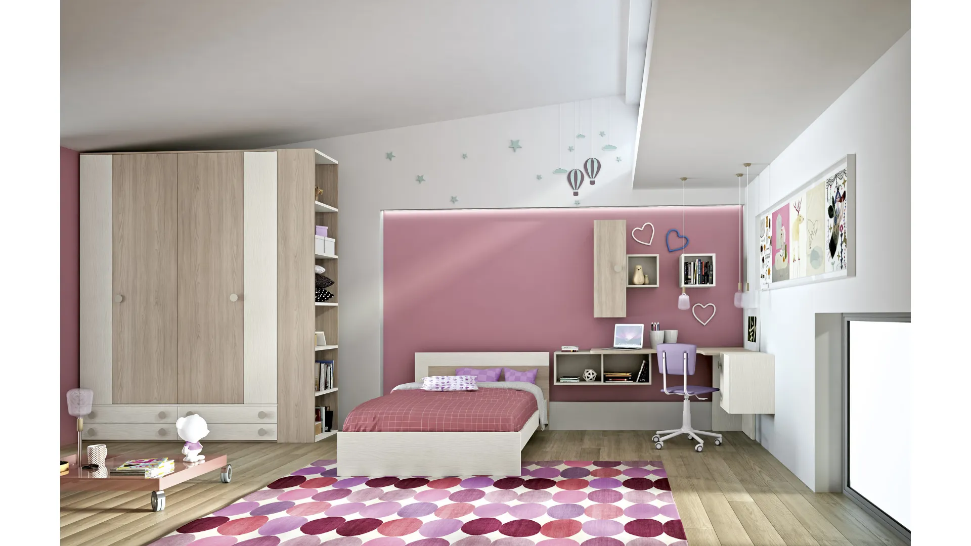 Modern bedroom in laminate