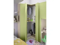 Corner colored bedroom