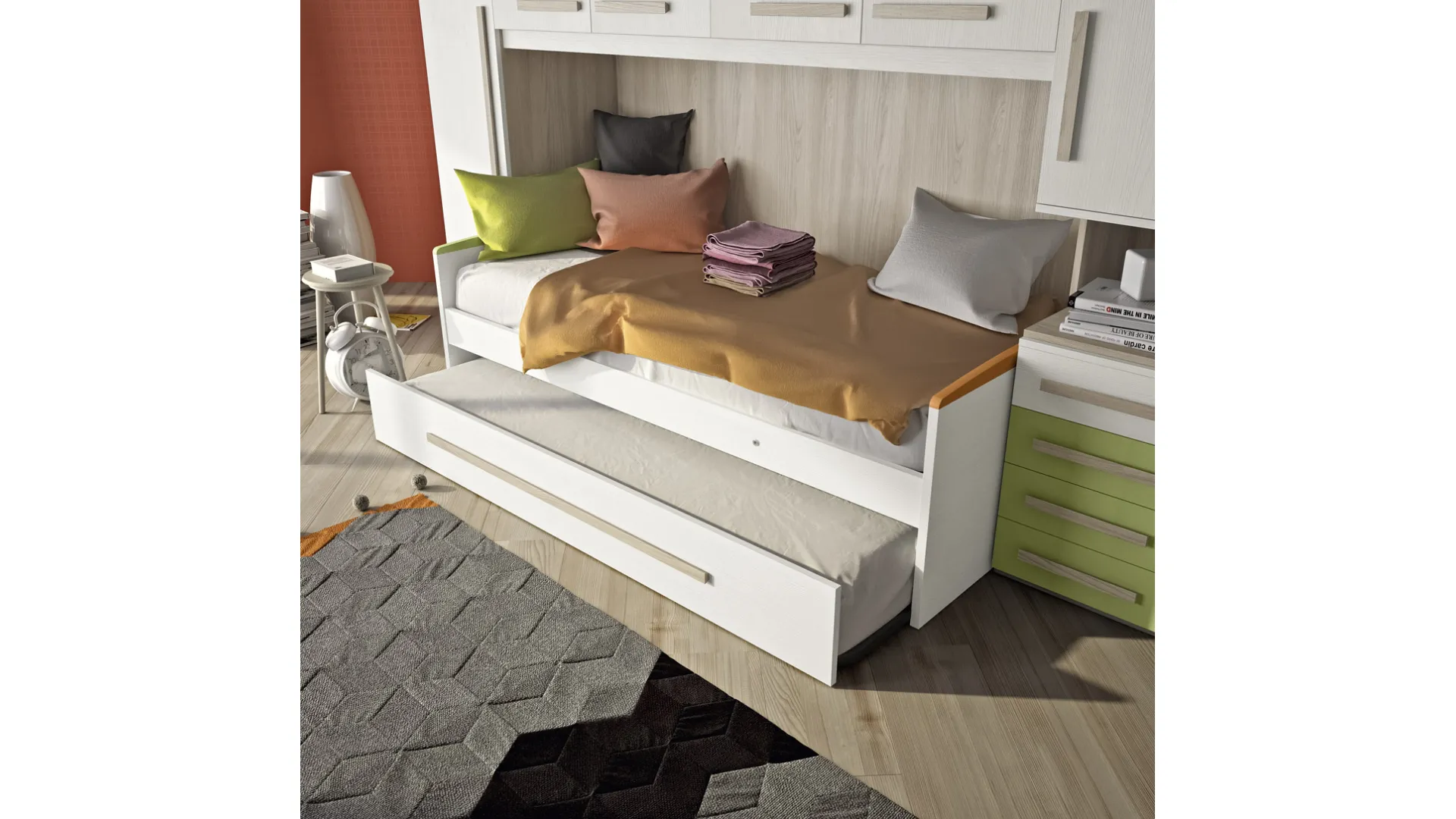 Modern bedroom in laminate