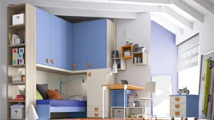 Space-saving bedroom for children