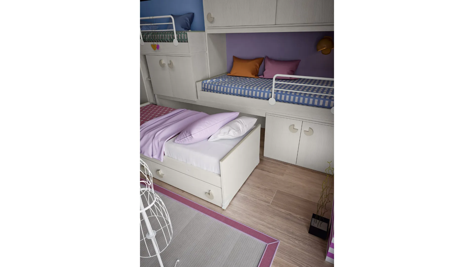 Loft bedroom for three children