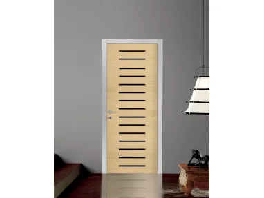 Wooden door in light oak and dark oak