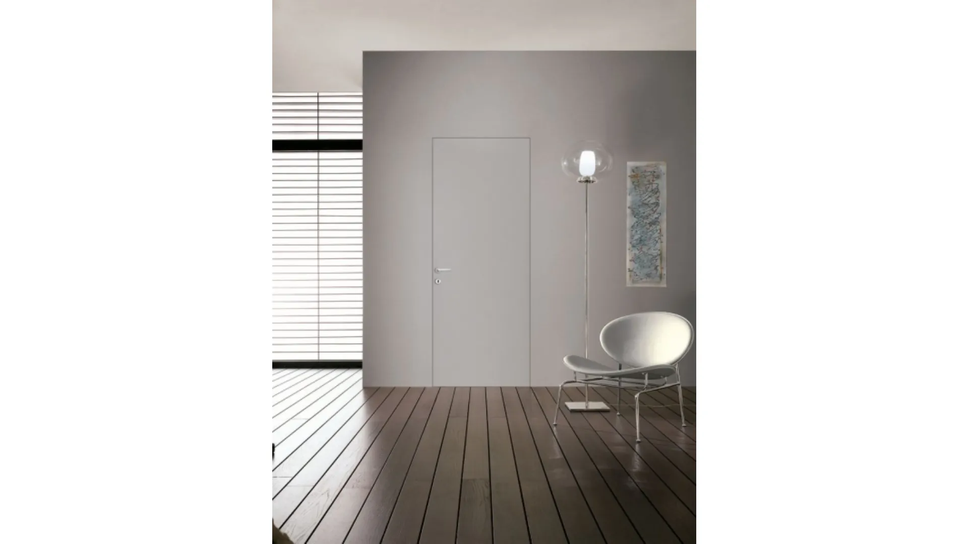 Modern wing swing door to be painted like a customizable custom wall