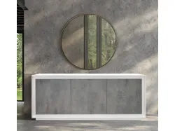 Three-door sideboard 180x80 with soft-close hinges, internal shelf, and spacious surface area.