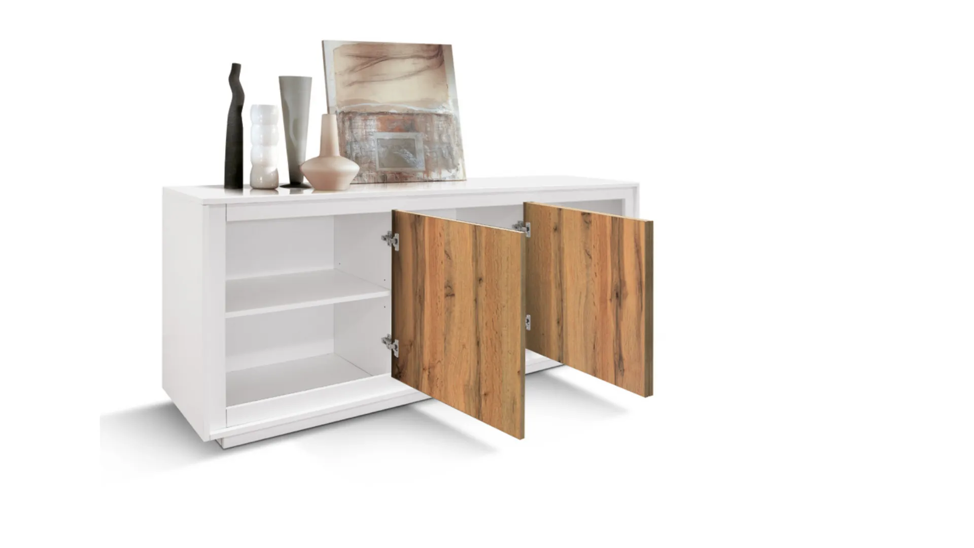 3-door sideboard with cushioned doors 180x80 with internal shelf and spacious surface