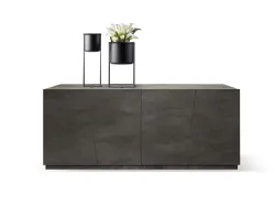 Sideboard with 4 soft-close doors in oxidized steel finish design, measuring 180x80.