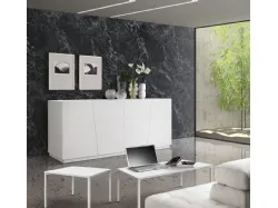 4-door sideboard with cushioned design in oxidized steel finish 180x80