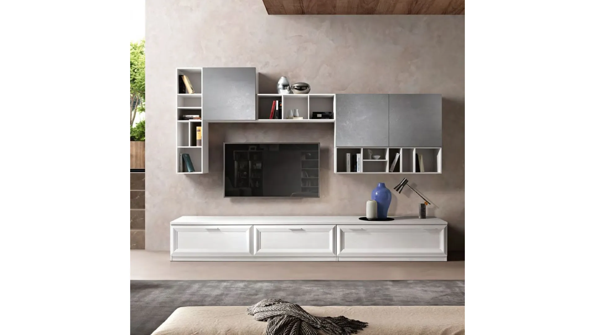 Mobile living room TV stand base on the ground, high quality materials 300x200.