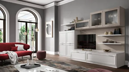 Translate the following sentence into English: Practical and spacious mobile living room in hemp and white ash finish 3320x185