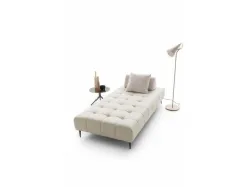 Upholstered corner sofa in fabric or leather 261x117