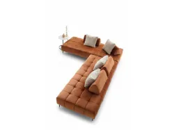 Corner sofa upholstered in fabric or leather 261x117