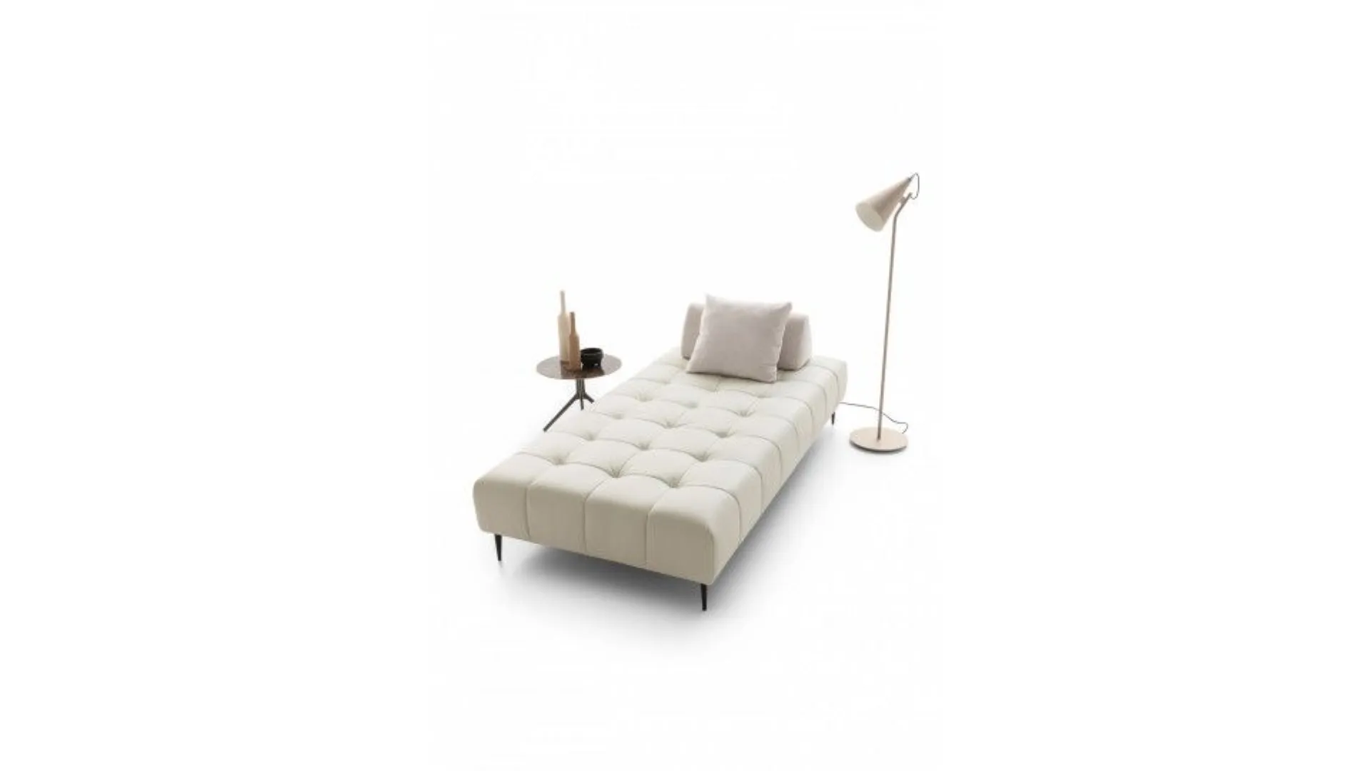 Upholstered corner sofa in fabric or leather 261x117